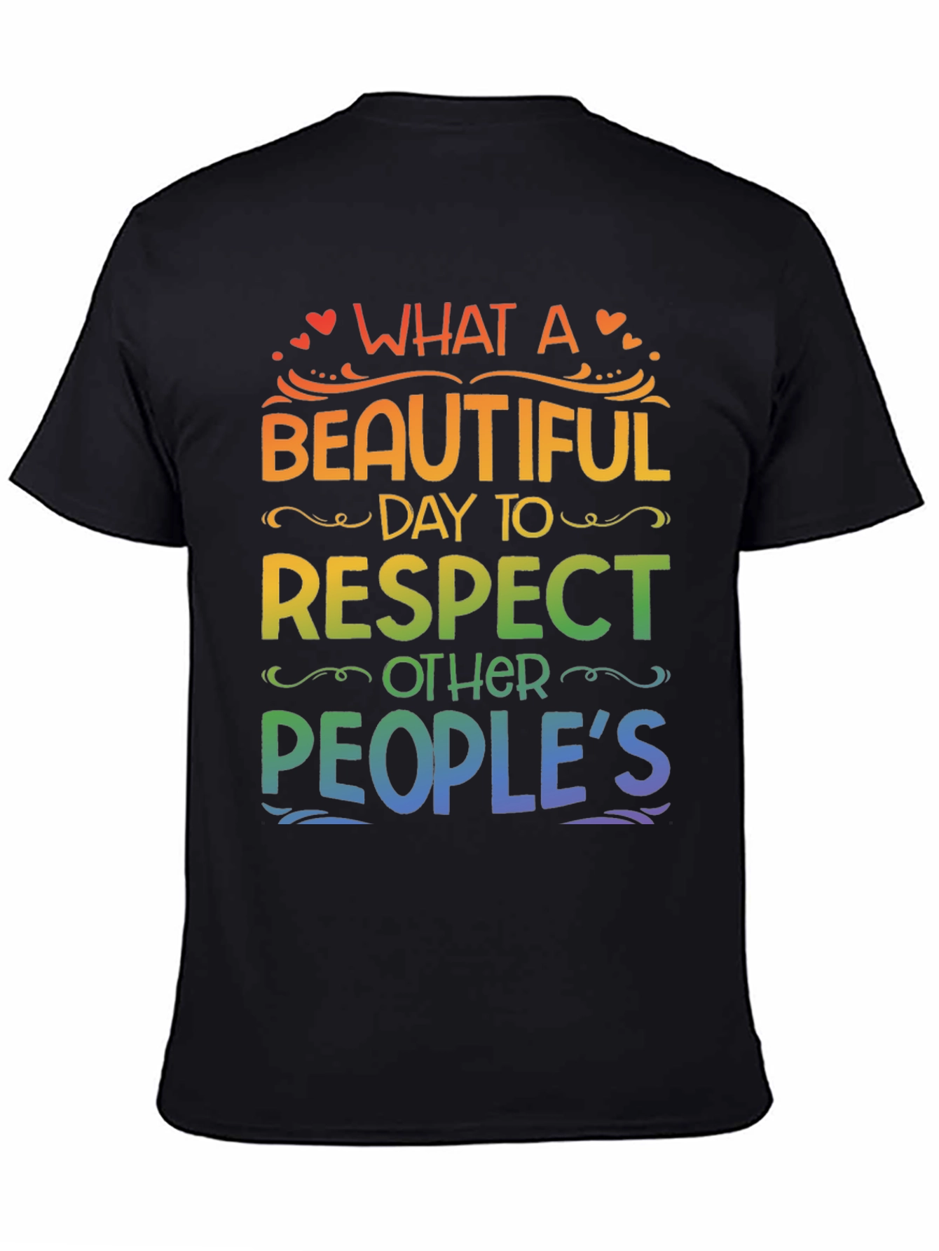 Black Rainbow Respect T-Shirt view 4