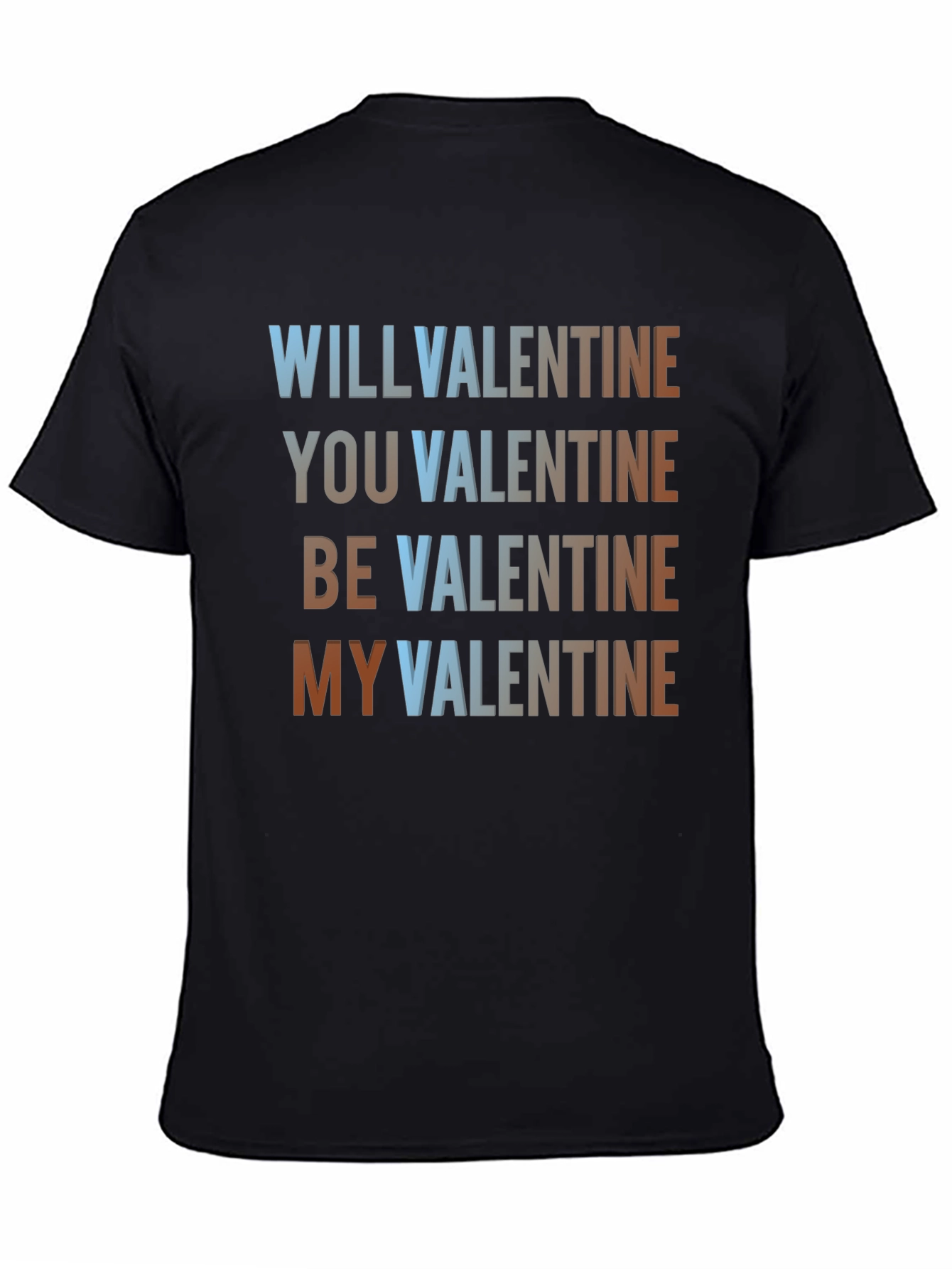 Black Valentine's Day T-Shirt: Will You Be My Valentine? view 4