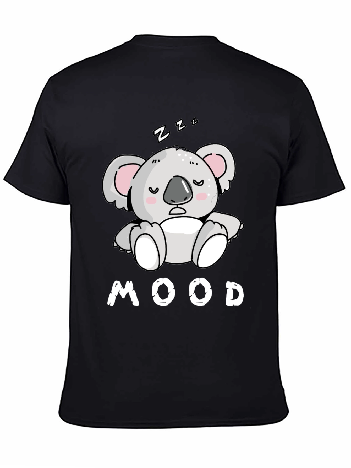 Mood Koala T-Shirt - Black Cotton Tee for Relaxed Days - 4