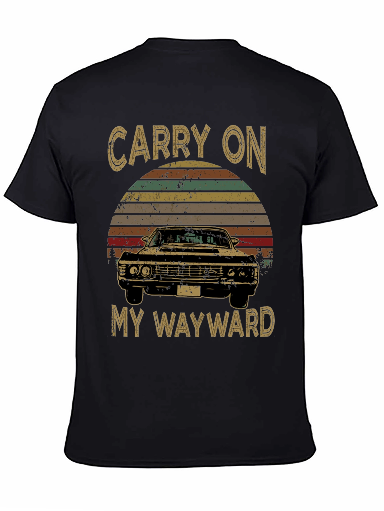 Black Carry On Supernatural Impala T-Shirt view 4
