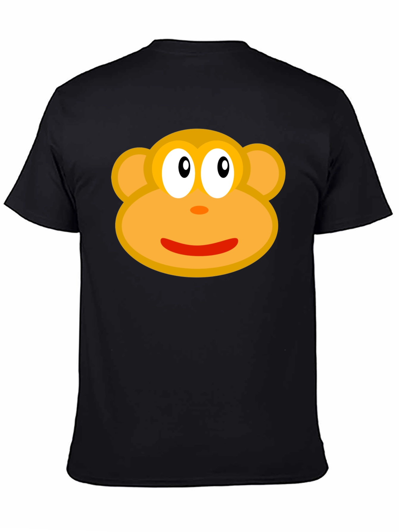 Black Monkey Face Graphic Tee - Black Cotton T-Shirt view 4