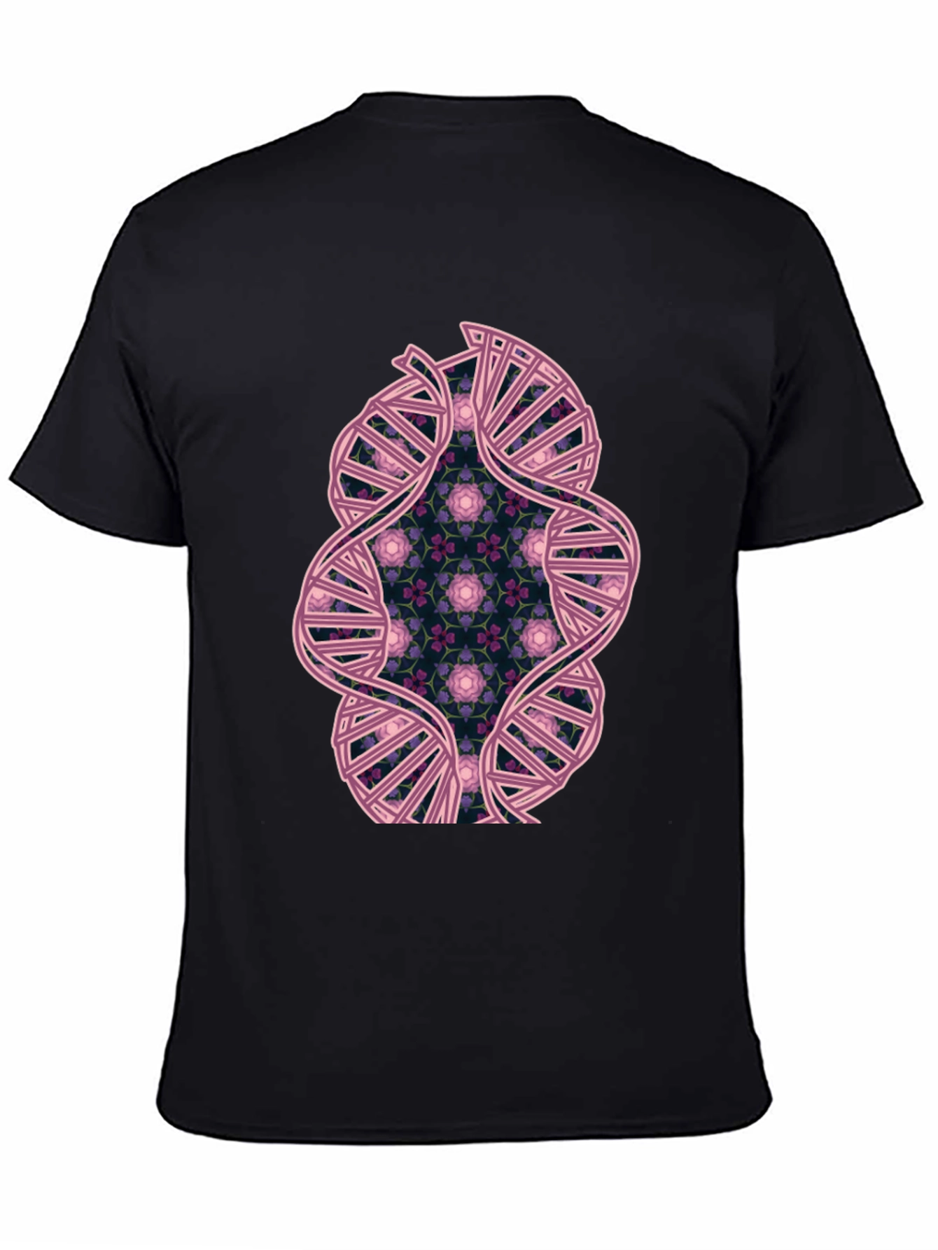 Black DNA Floral Graphic Tee - Stylish Science Shirt view 4
