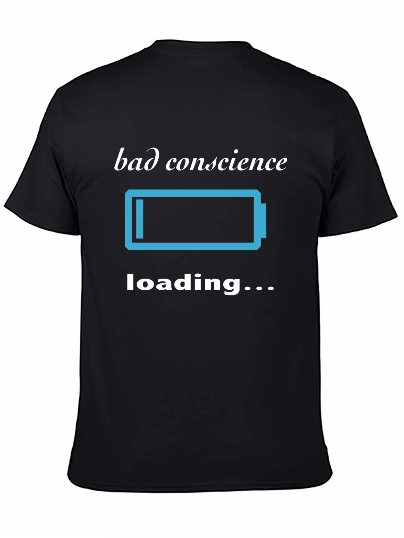 Black Bad Conscience Loading T-Shirt - Funny Sarcastic Tee view 4