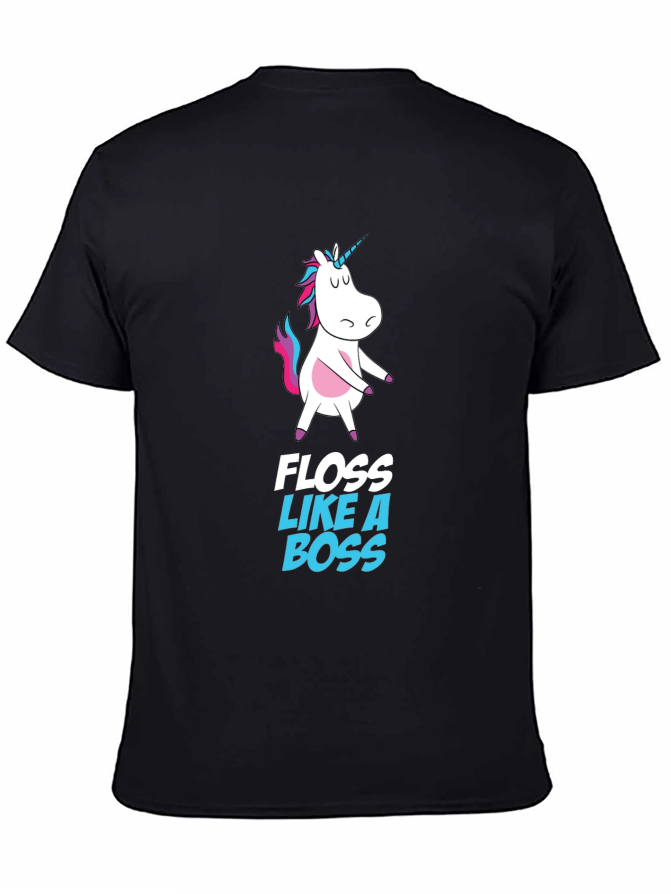 Black Unicorn Floss Like A Boss Black T-Shirt view 4