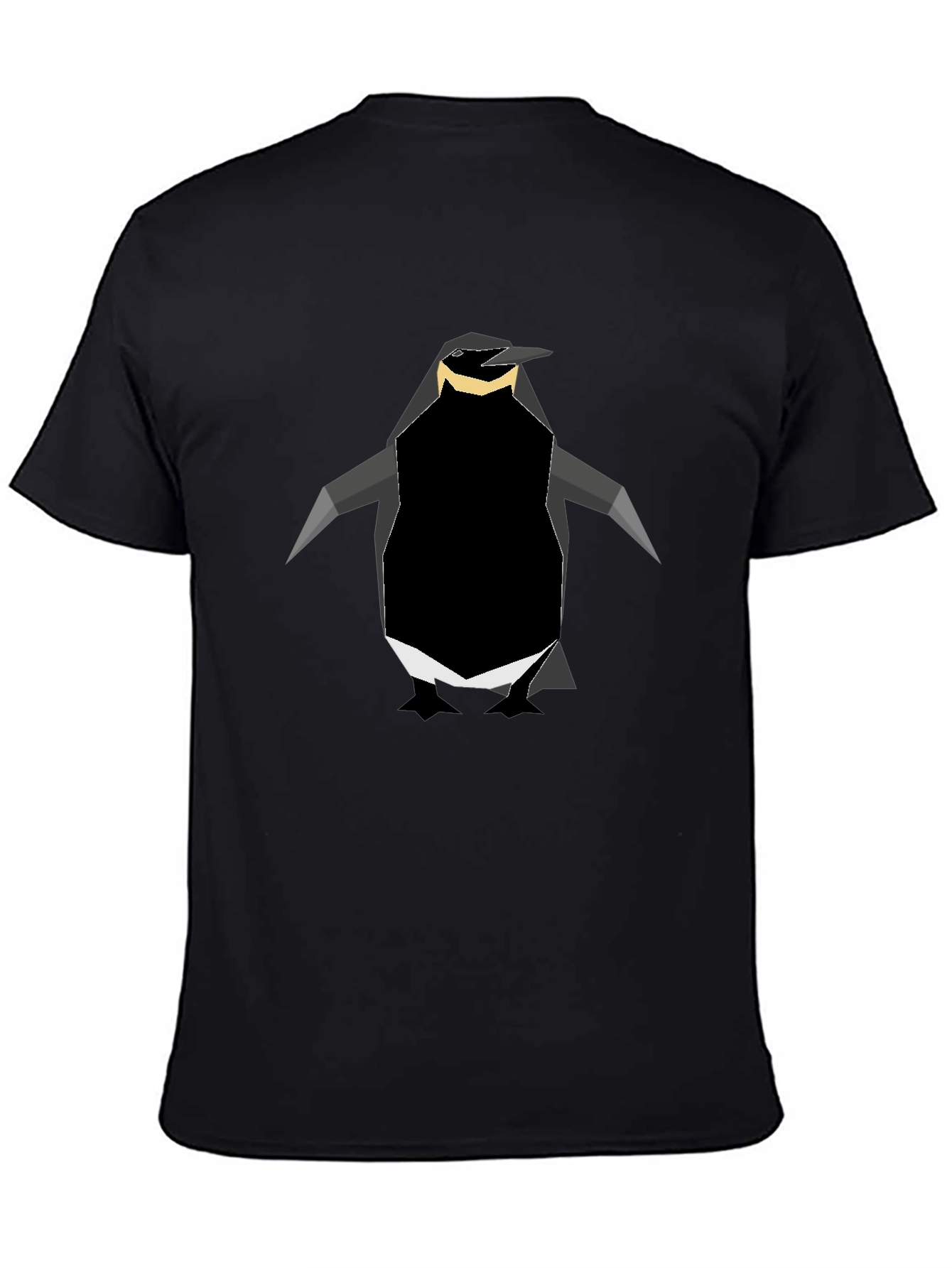 Black Geometric Penguin Graphic Tee - Black view 4