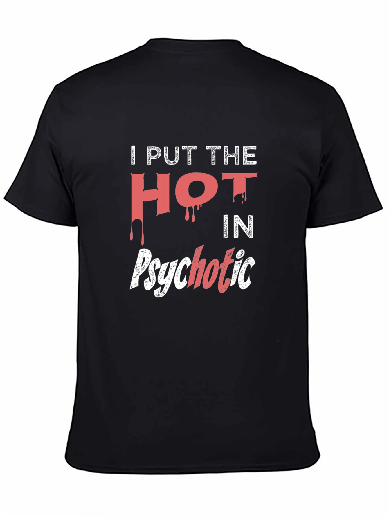 Black Hot Psychotic Black Graphic Tee view 4