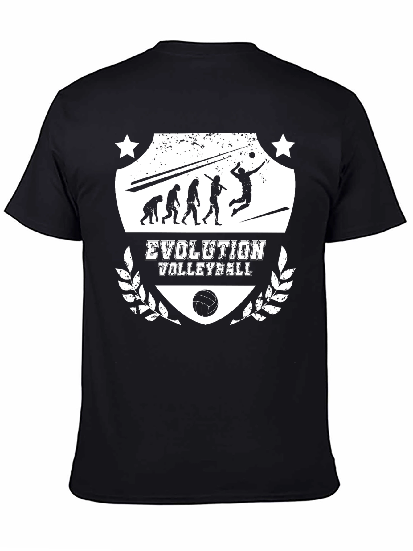 Black Evolution Volleyball Black Graphic T-Shirt view 4