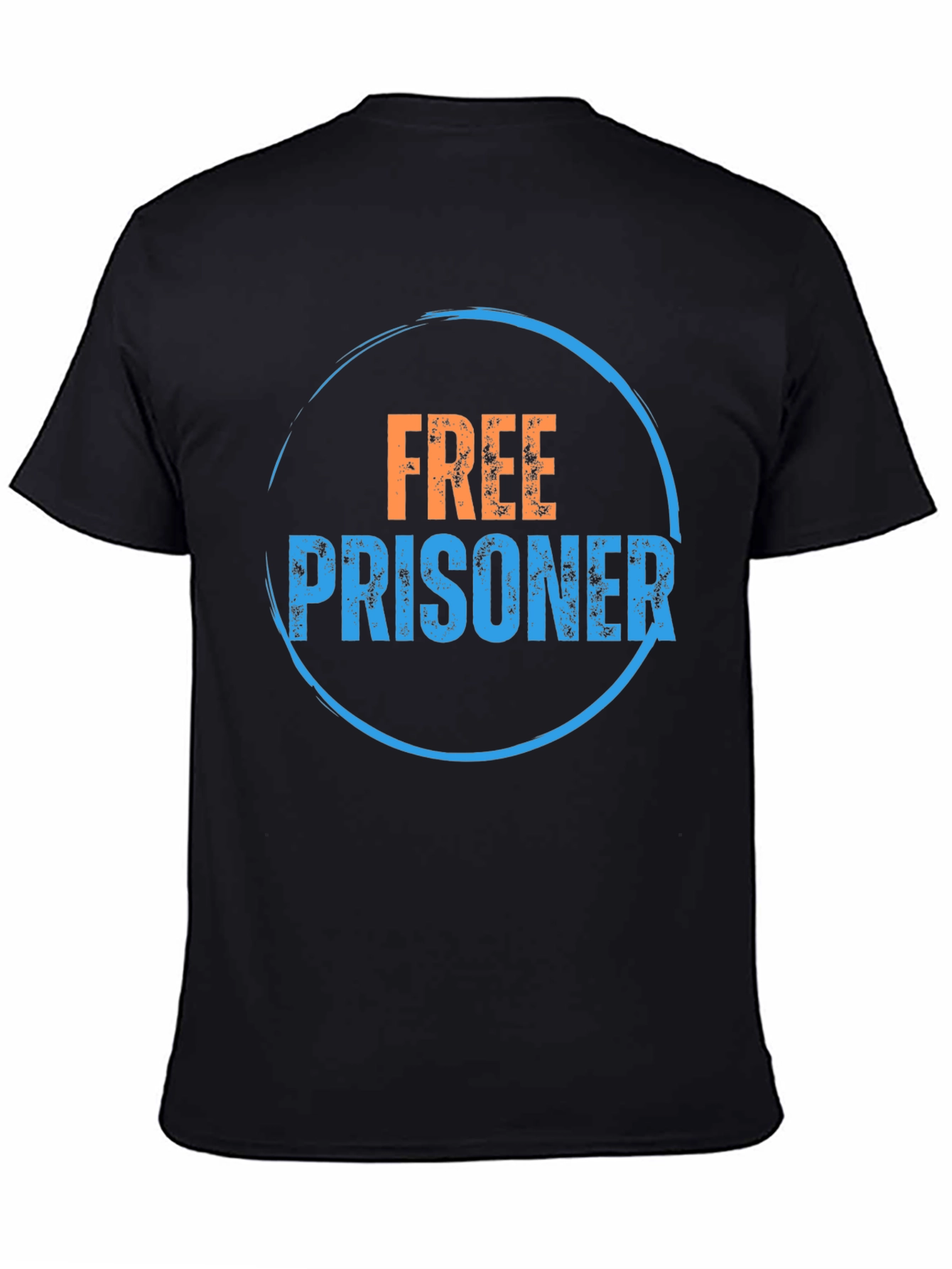 Black Free Prisoner Graphic T-Shirt - Black Crew Neck Tee view 4