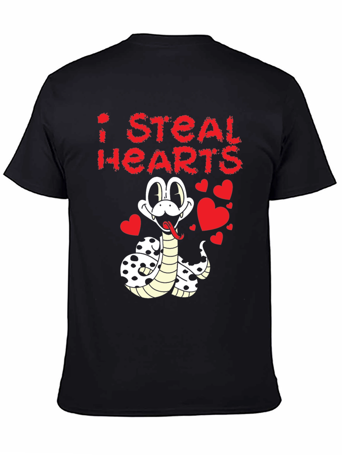 Black I Steal Hearts Snake Graphic Tee view 4