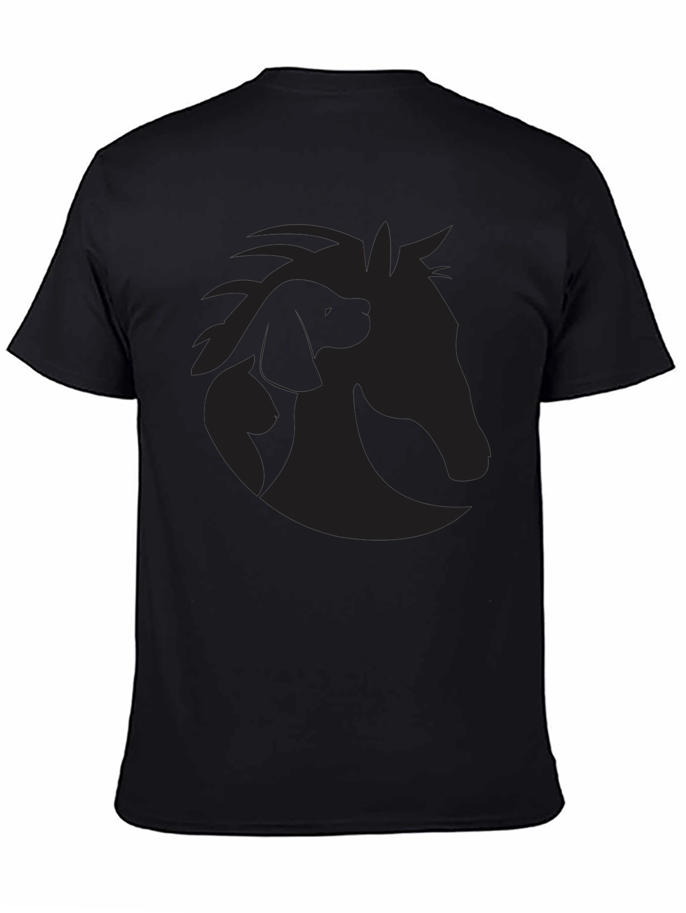 Black Equine & Canine Silhouette Graphic Tee view 4