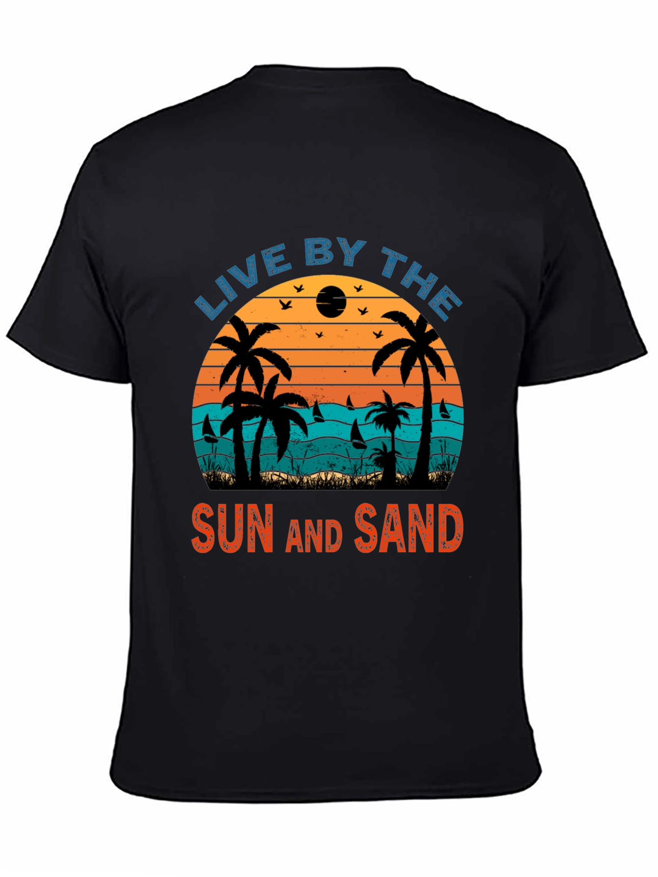 Black Live By The Sun and Sand Graphic T-Shirt view 4