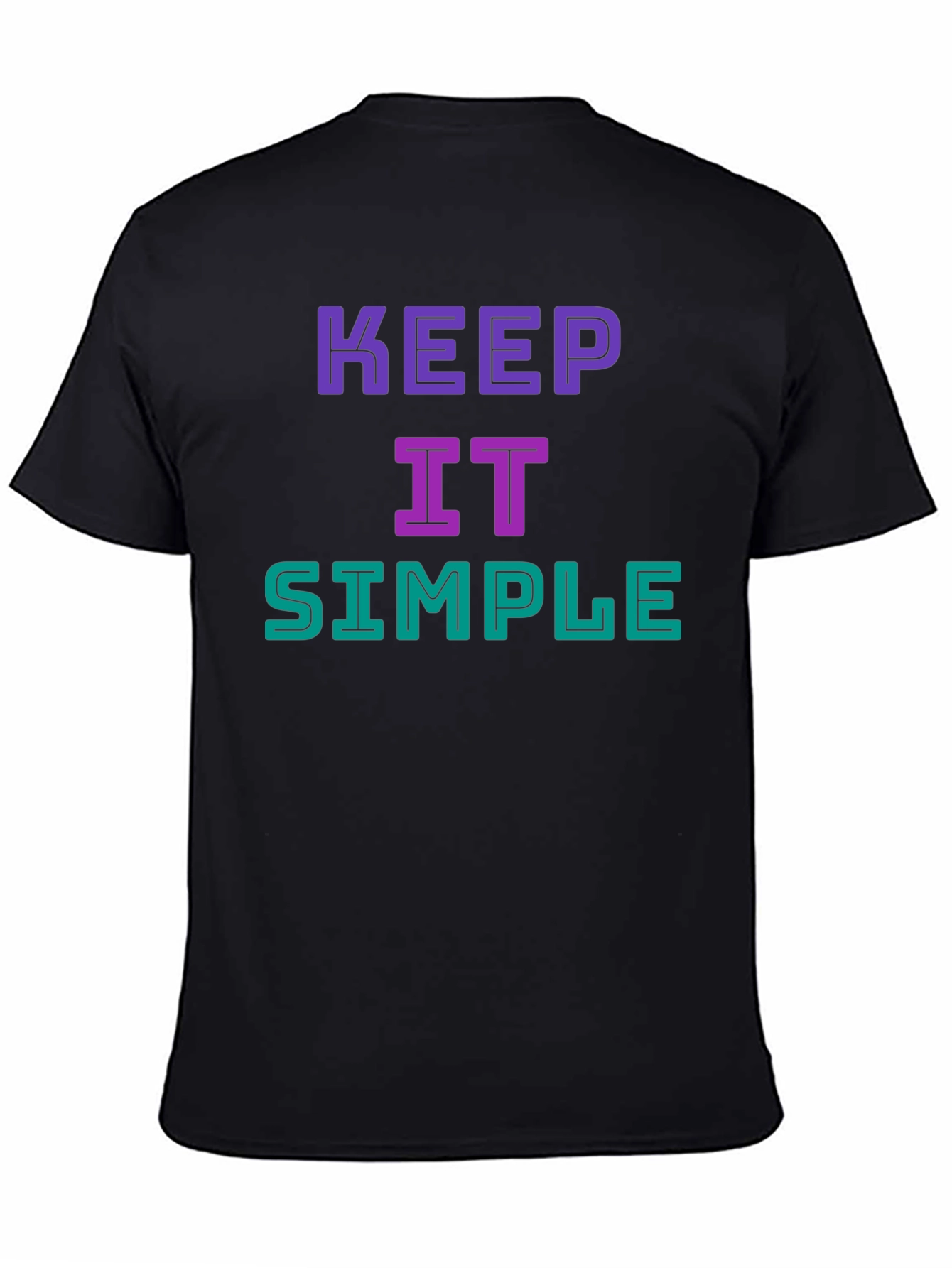 Black Keep It Simple Graphic T-Shirt - Casual Style view 4