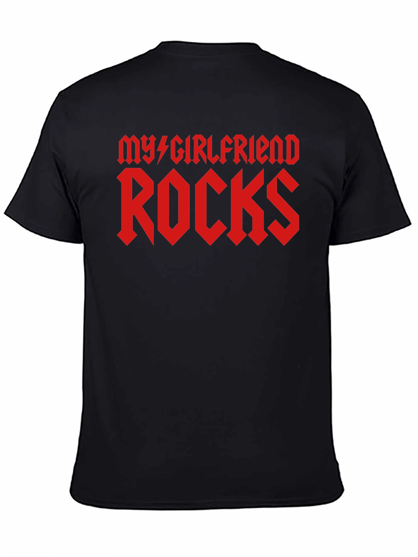 Black My Girlfriend Rocks Graphic Tee - Black T-Shirt view 4