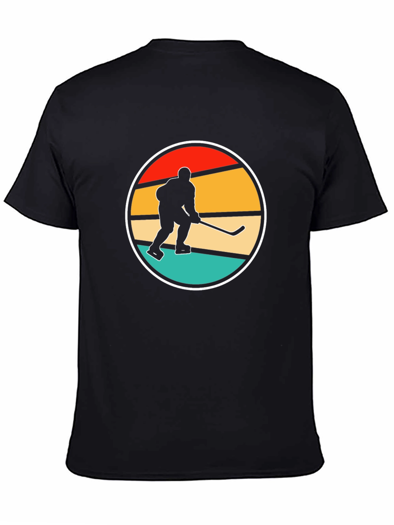 Black Retro Hockey Player Graphic Tee view 4