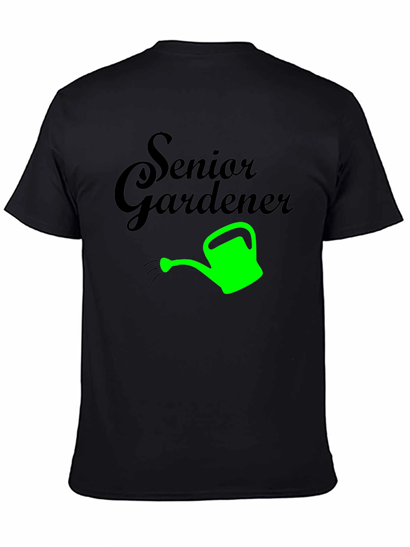 Black Senior Gardener T-Shirt - Black Graphic Tee view 4