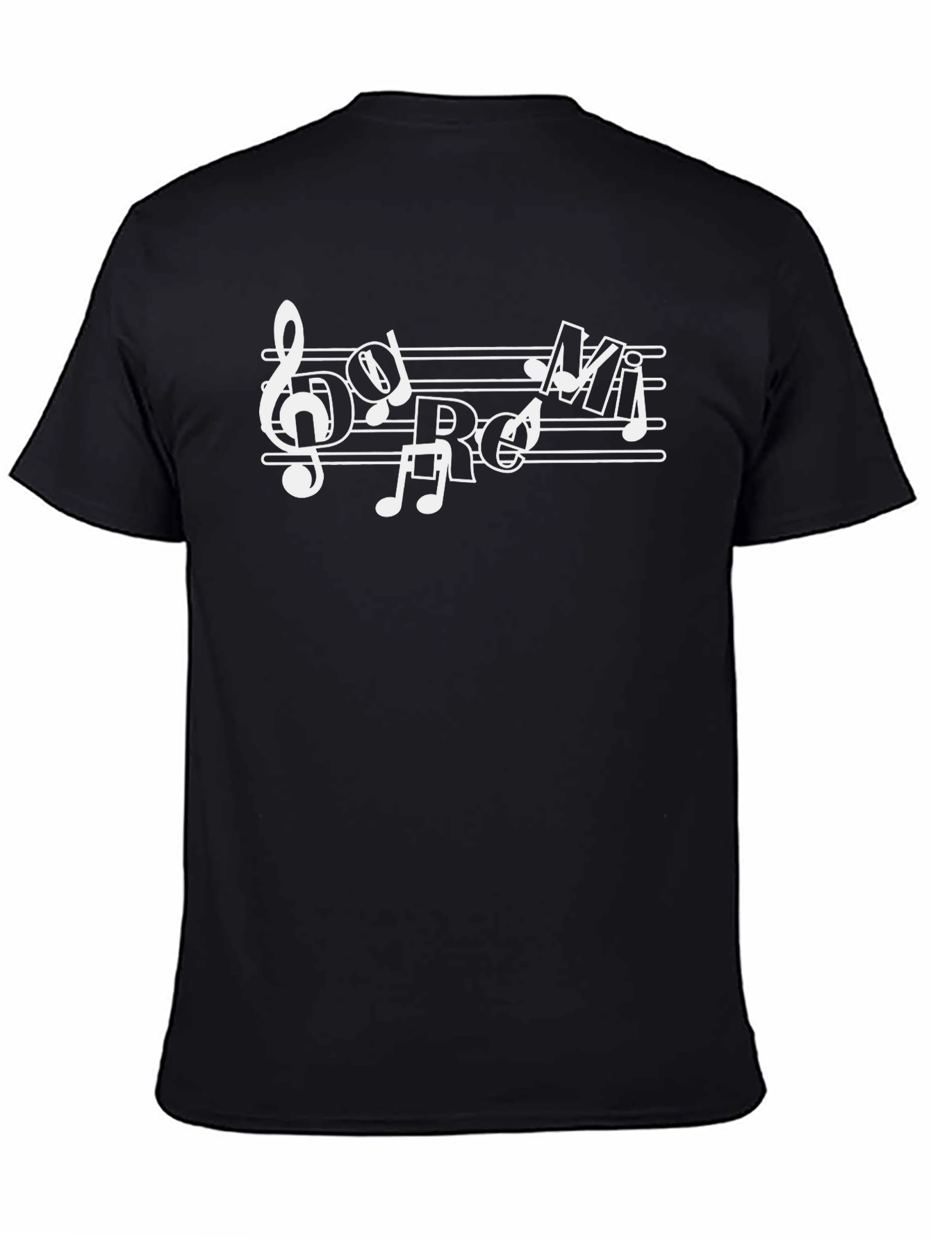 Black Musical Note T-Shirt - Black Cotton Tee view 4