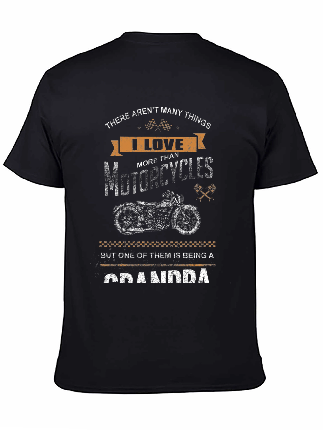 Black Motorcycle Grandpa T-Shirt view 4