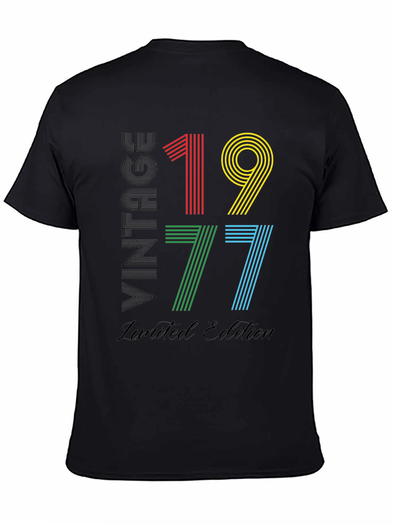 Black Vintage 1977 Limited Edition Black T-Shirt view 4