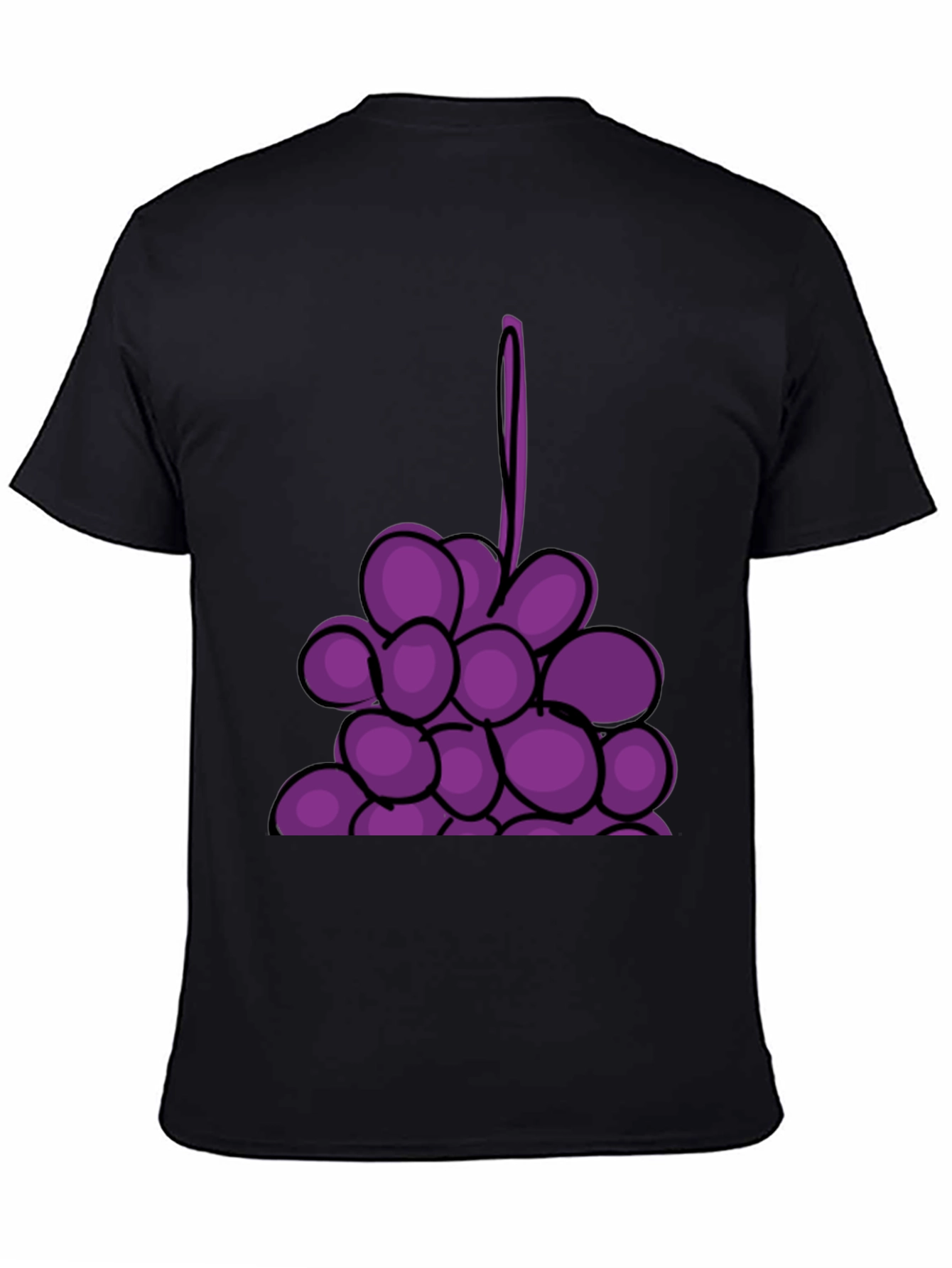 Black Grape Graphic Black T-Shirt - Fruit Lover's Tee view 4