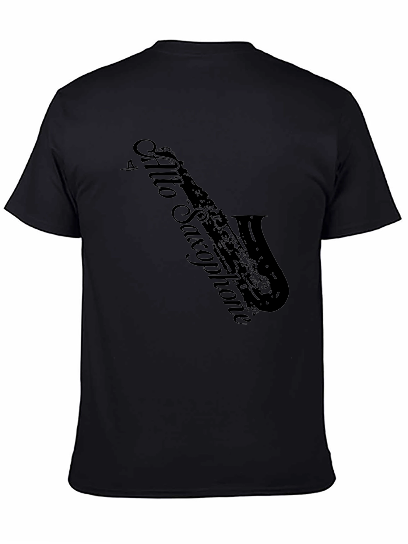 Black Alto Saxophone Graphic T-Shirt - Musician Tee view 4