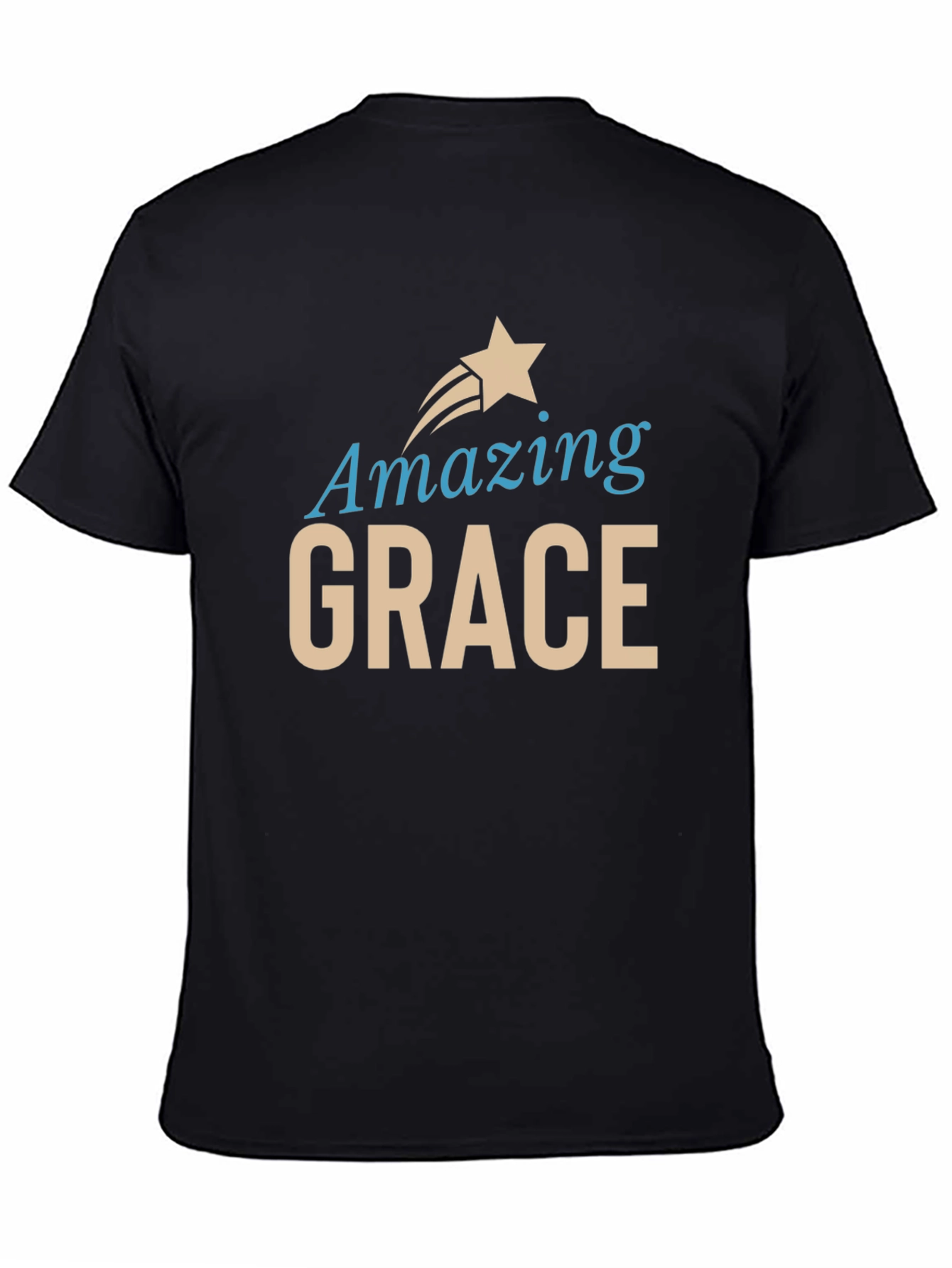 Black Amazing Grace Christian T-Shirt view 4