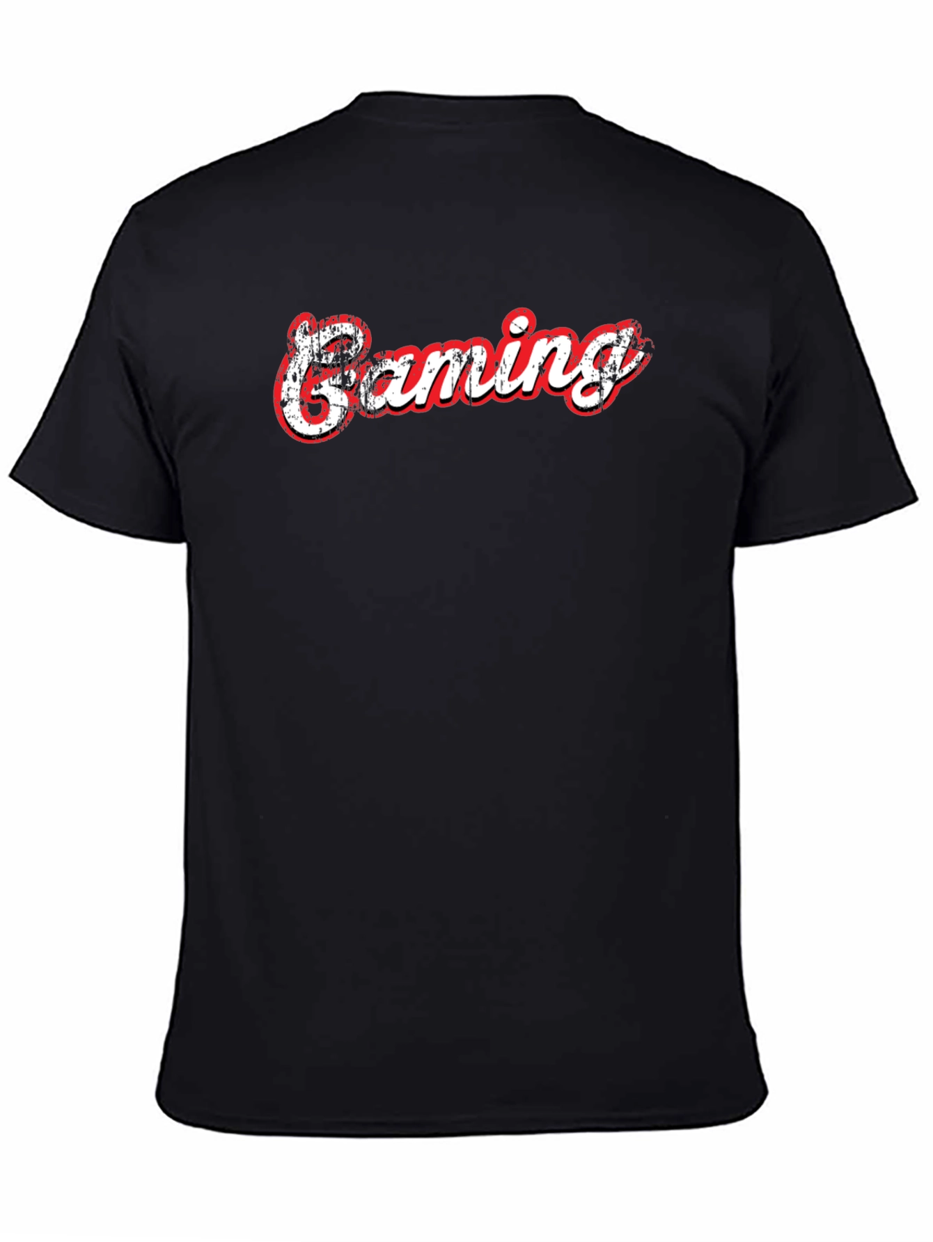 Black Gaming T-Shirt - Black Cotton Graphic Tee view 4