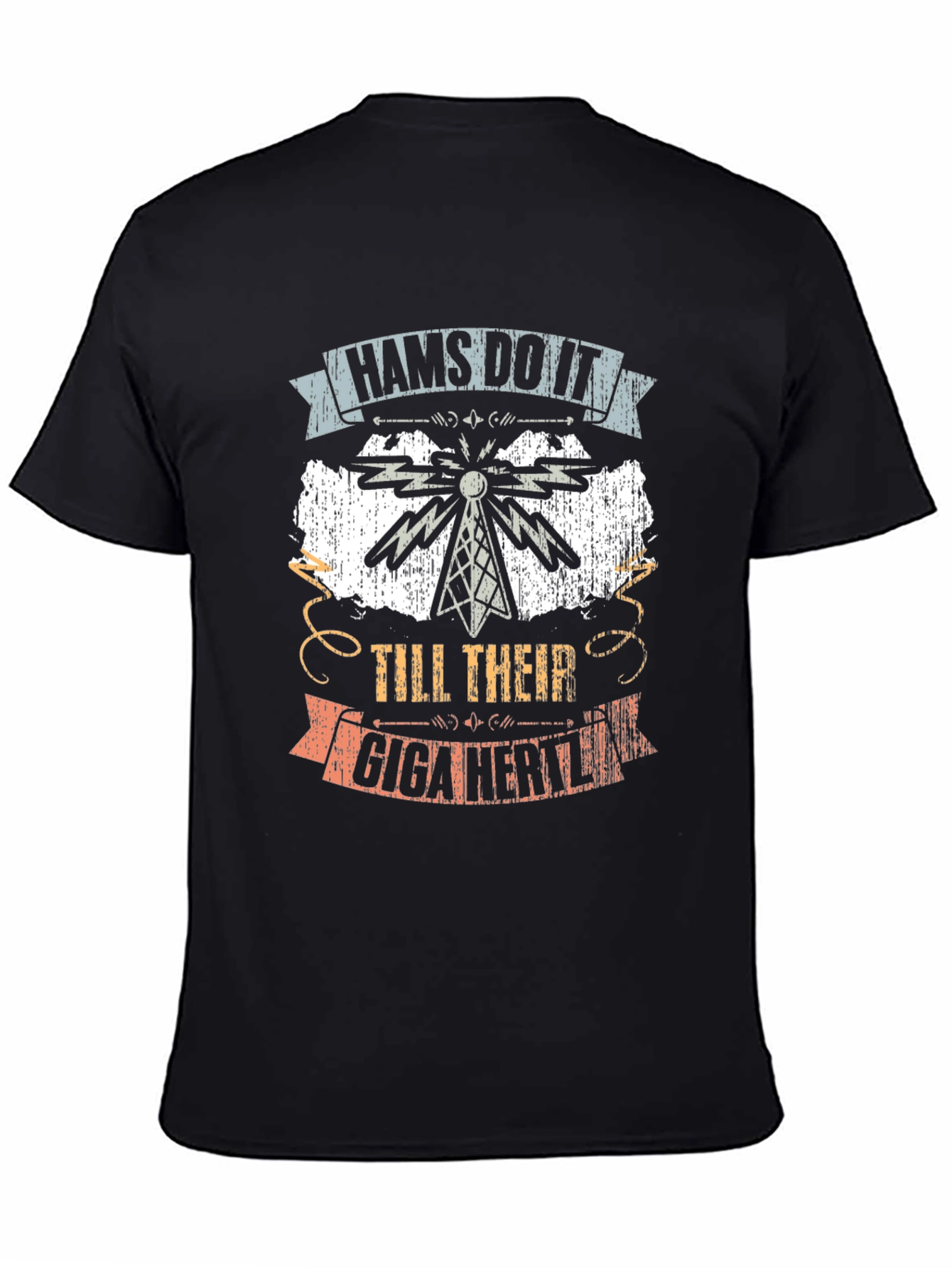 Black Hams Do It Radio Operator T-Shirt view 4