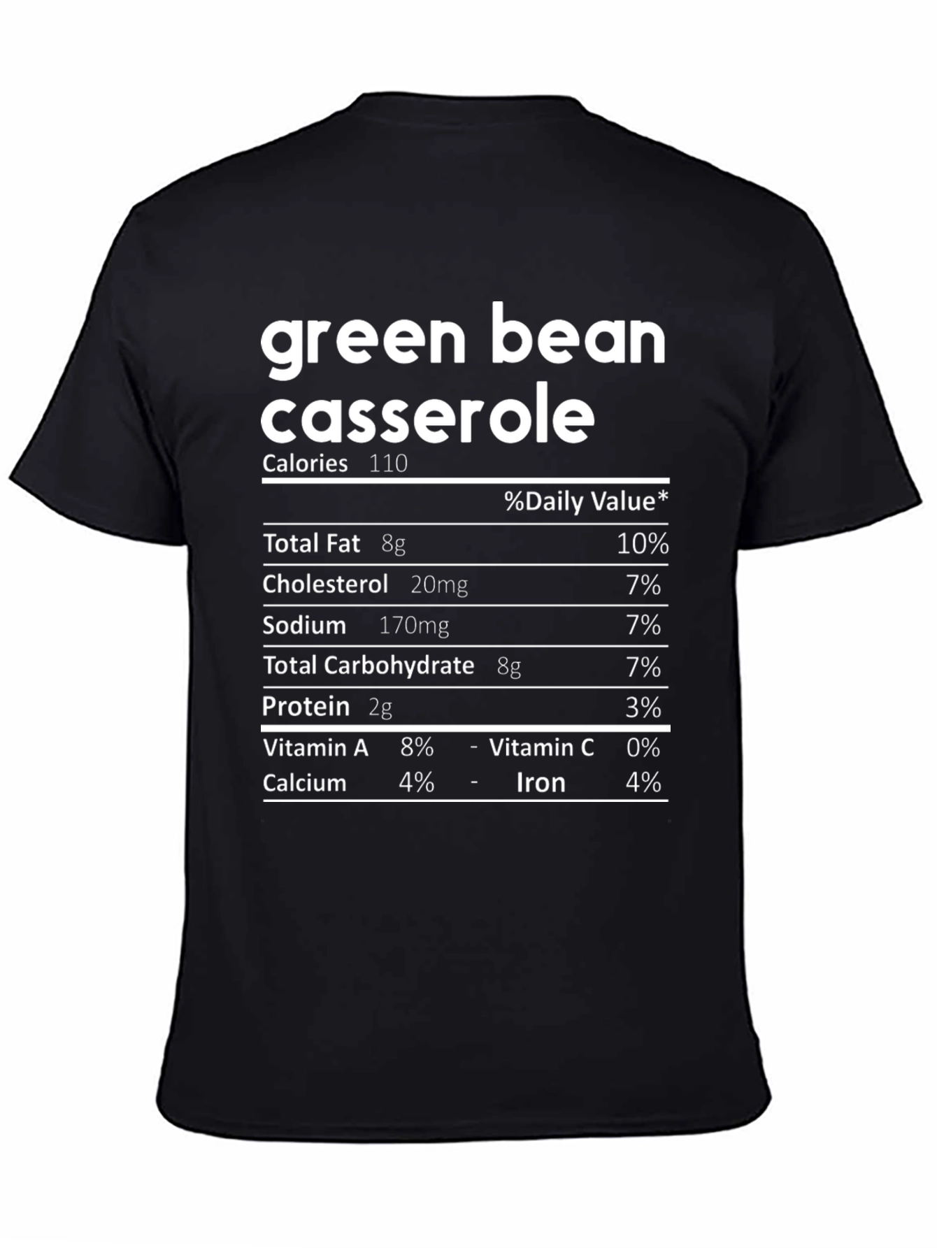 Green Bean Casserole Nutrition Facts T-Shirt - 4