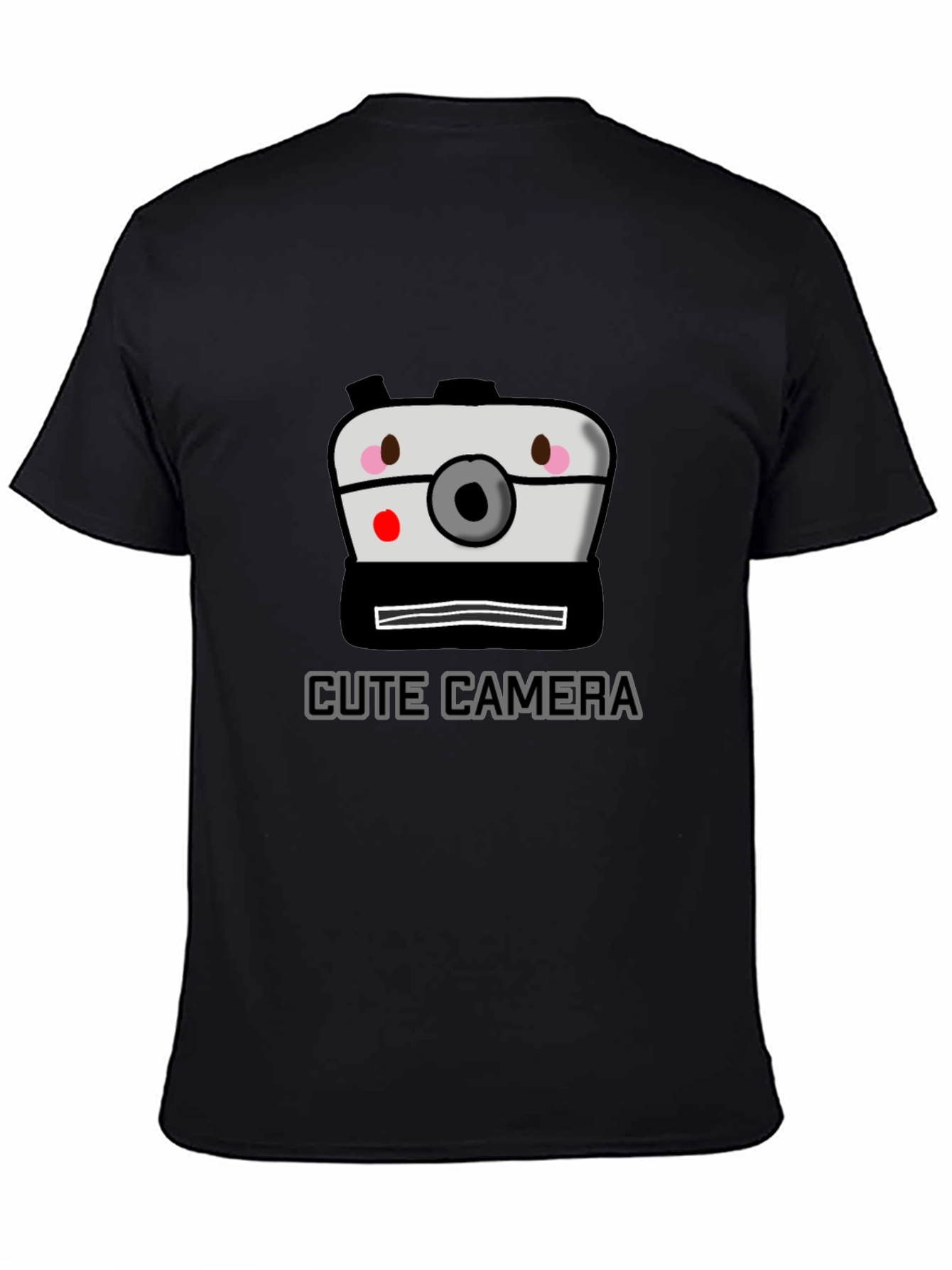 Black Cute Camera Graphic Tee - Fun Photo Shirt view 4