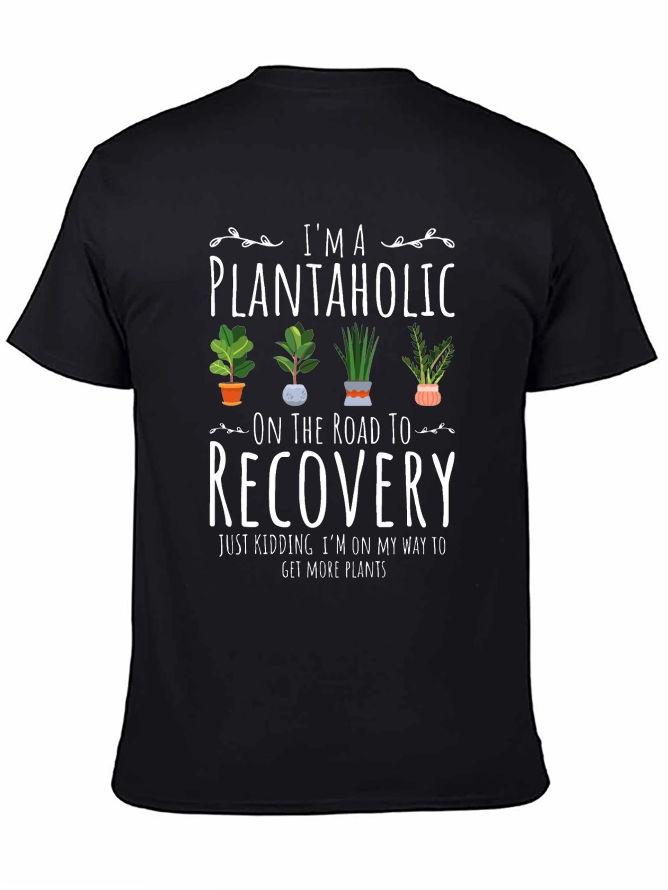 Black Plantaholic Graphic Tee - Funny Plant Lover Shirt view 4