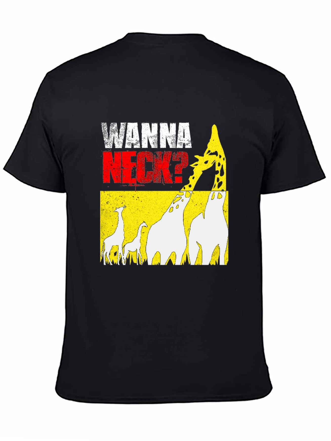 Black Wanna Neck? Giraffe Graphic Print Tee view 4