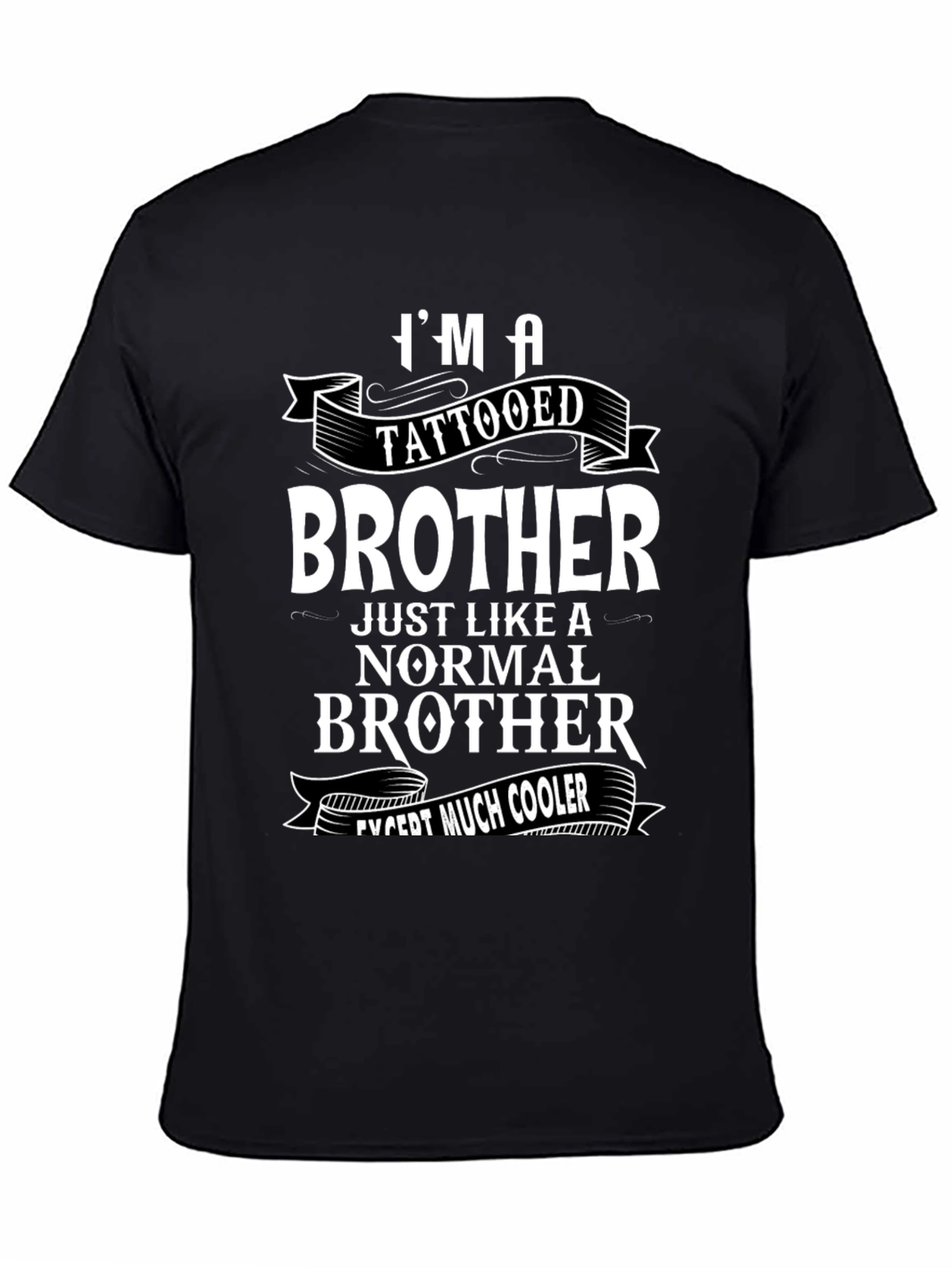 Black Tattooed Brother Graphic Tee - Cool Brother Shirt view 4