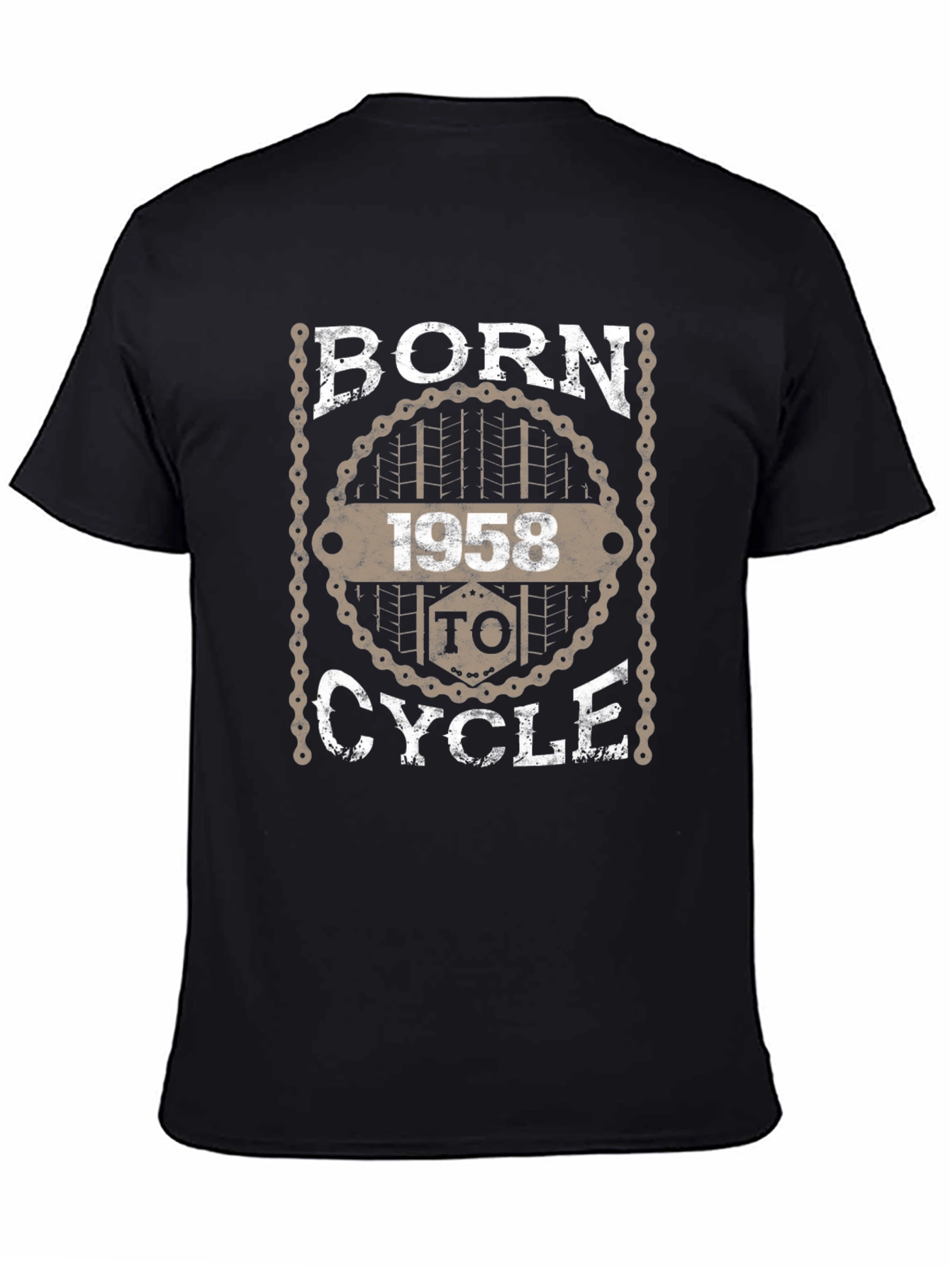 Black Born To Cycle 1958 Graphic Tee view 4