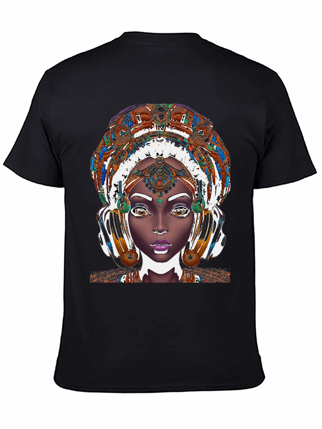 Black Ethnic Queen T-Shirt - Unique Graphic Tee view 4