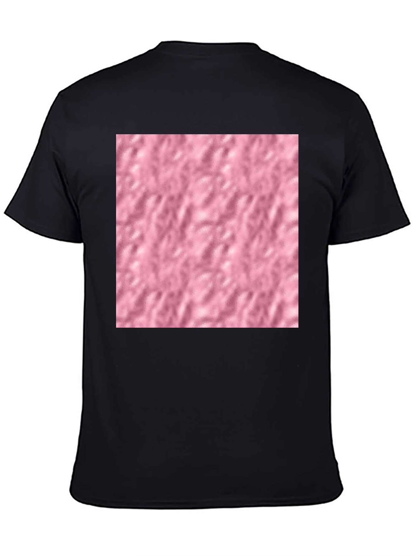 Black Black Cotton Blend T-Shirt with Pink Textured Print view 4