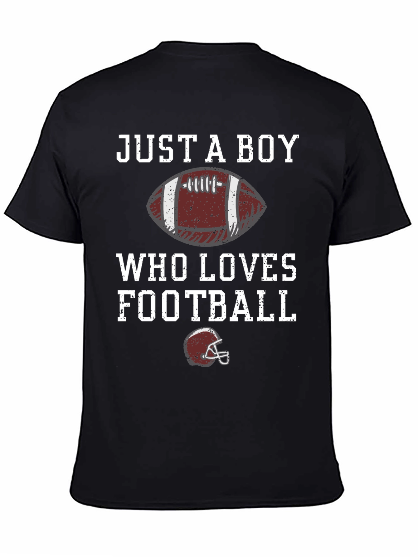 Black Just A Boy Who Loves Football T-Shirt view 4