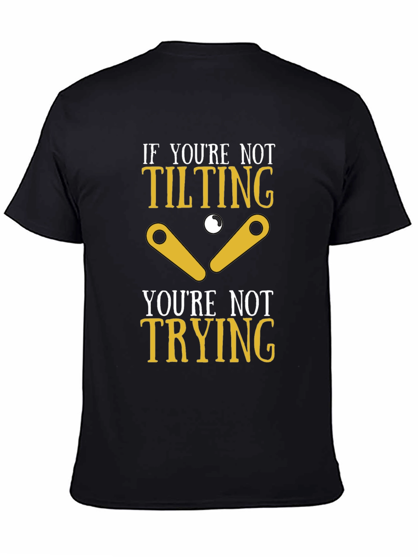 Black Tilting Pinball Funny T-Shirt view 4