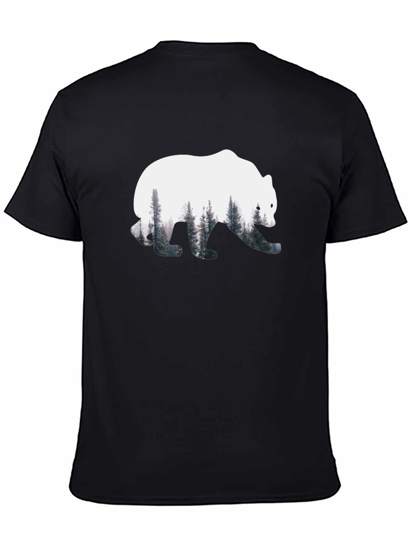 Black Bear Forest Graphic Black T-Shirt view 4