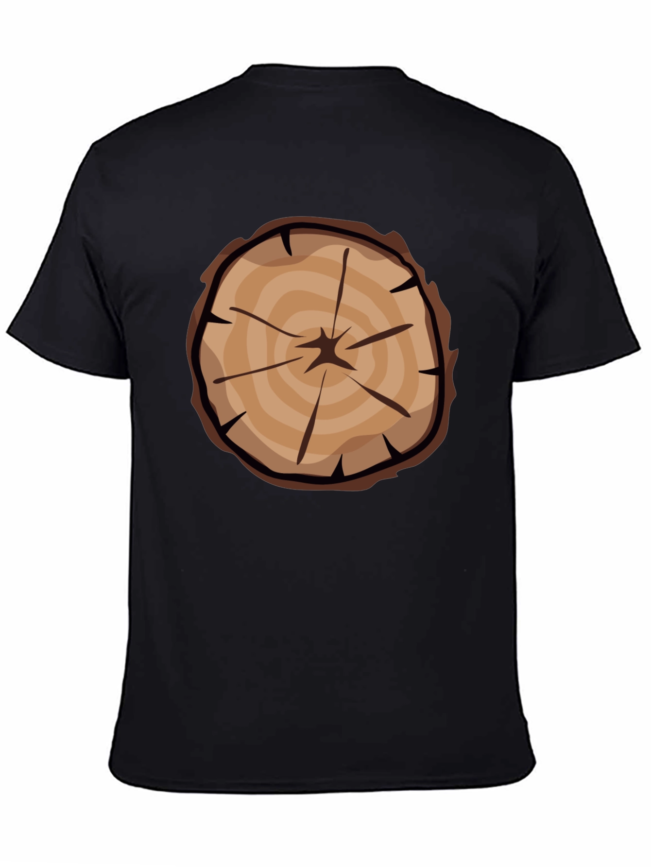 Black Tree Ring Graphic Tee - Black Casual T-Shirt view 4