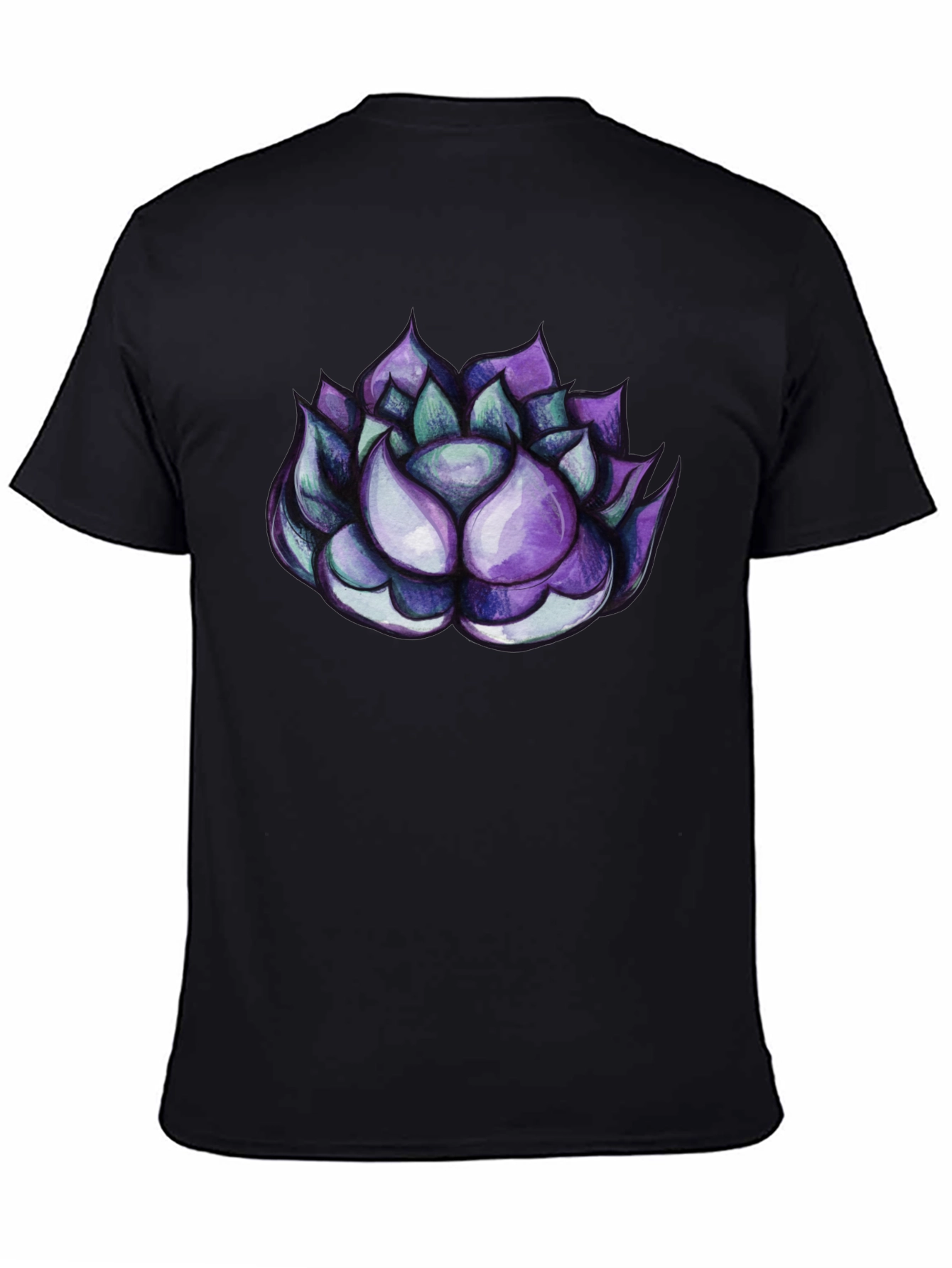 Black Succulent Graphic Tee - Cool Plant Lover Shirt view 4