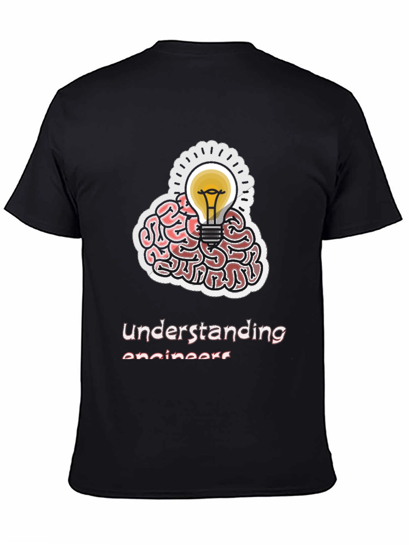 Black Understanding Engineers Brain T-Shirt view 4