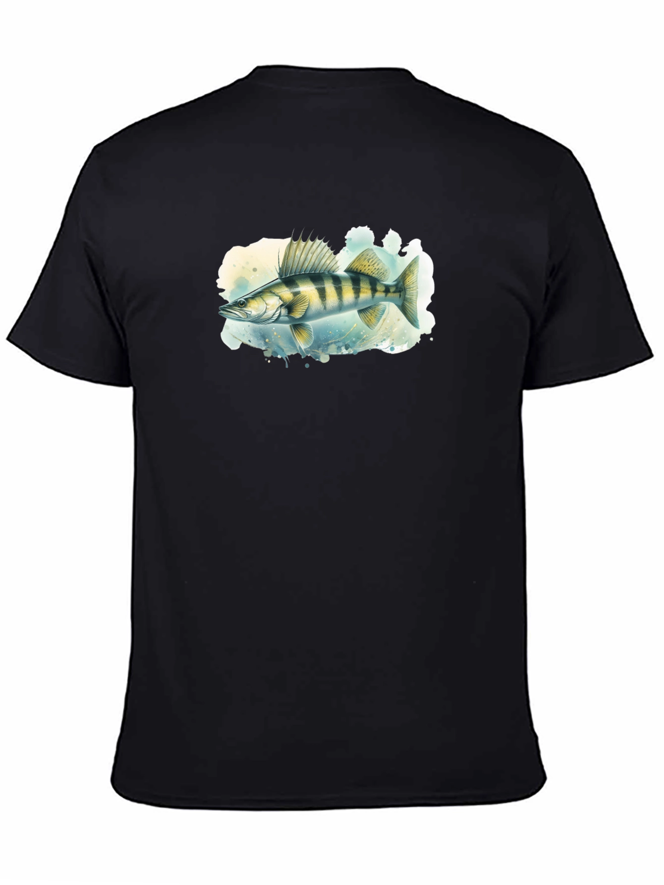 Black Walleye Fish Graphic Tee - Men's Black T-Shirt view 4