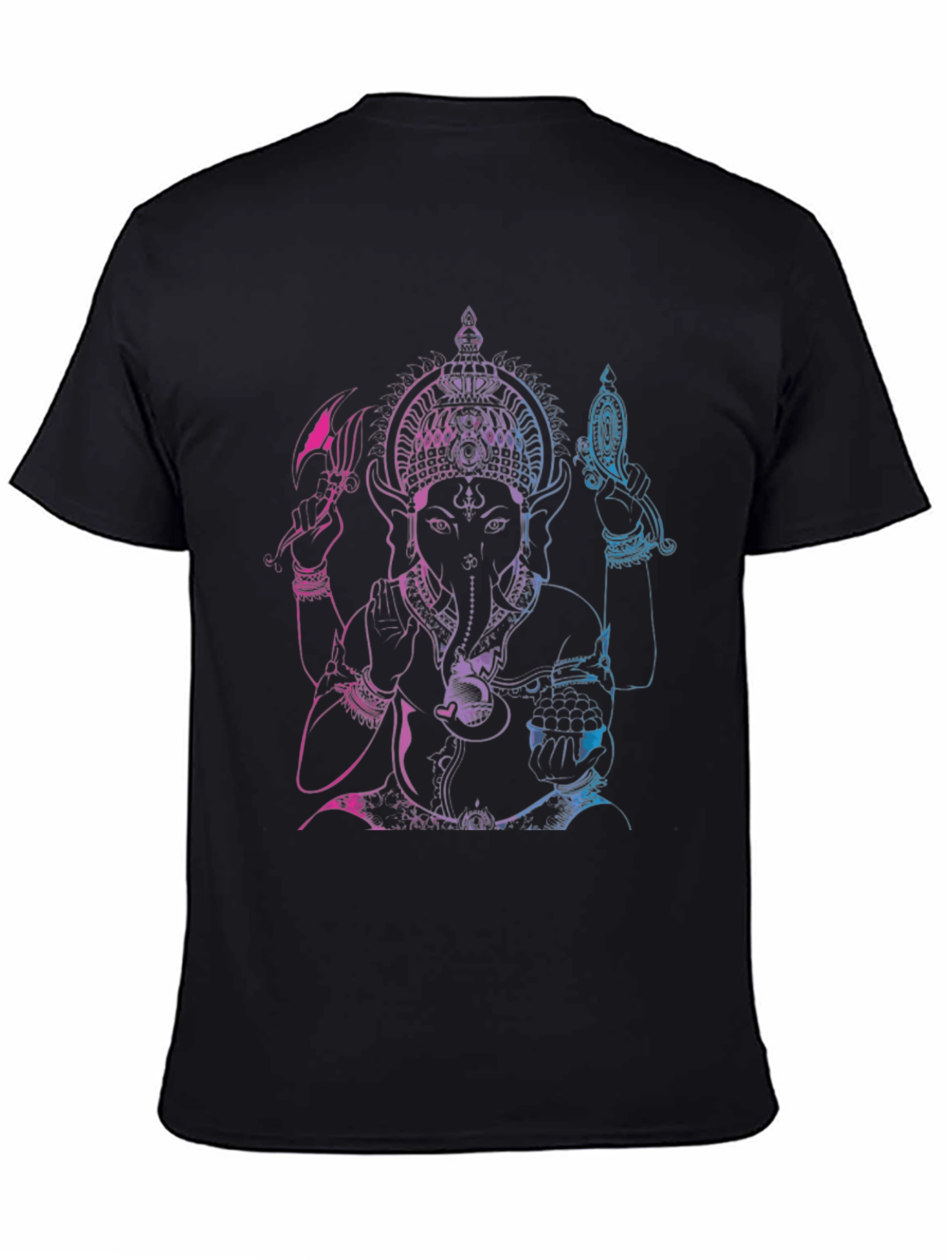 Black Ganesh Ombre Graphic Tee - Black view 4