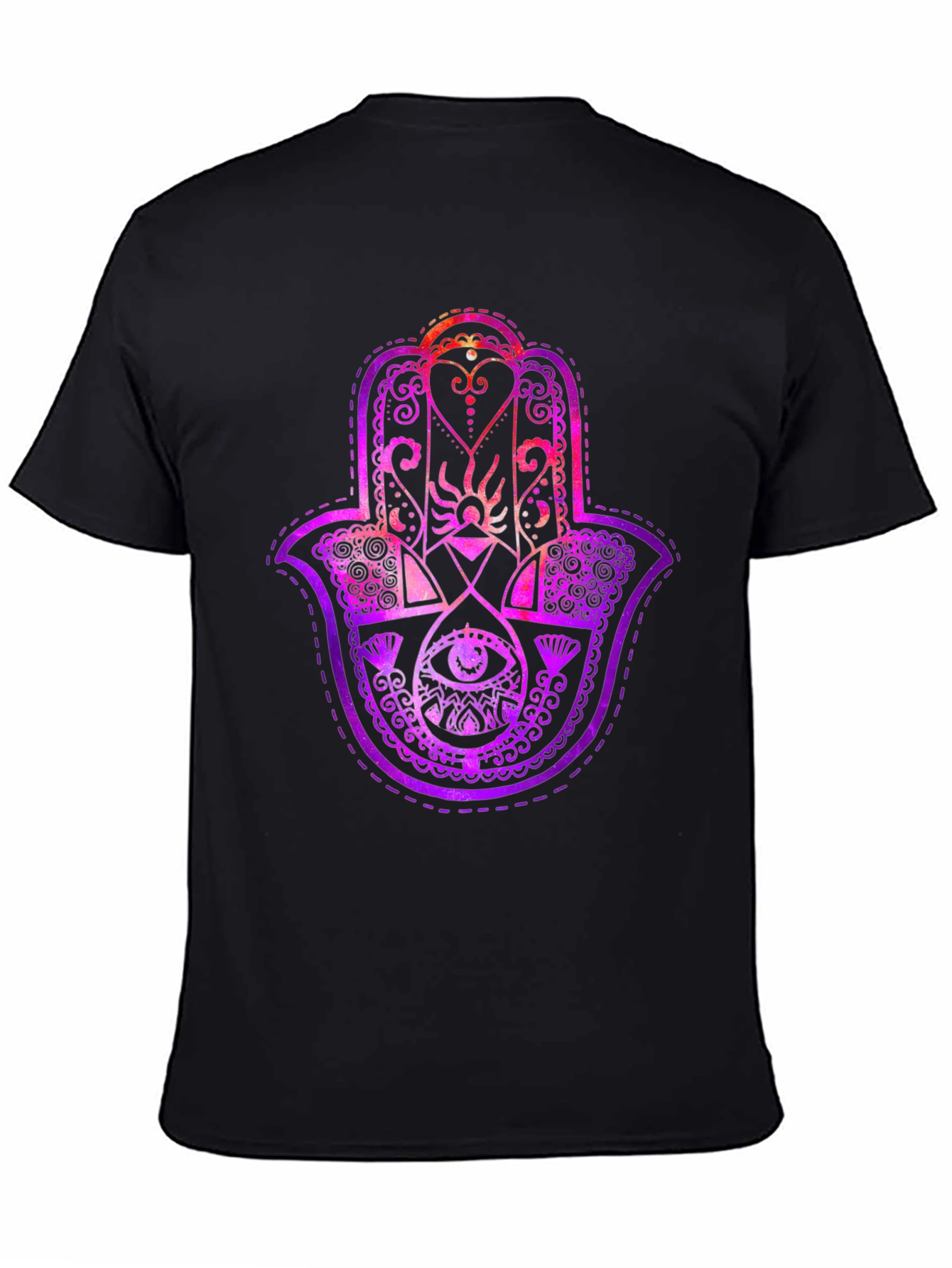 Black Hamsa Hand Graphic Tee - Spiritual Protection T-Shirt view 4