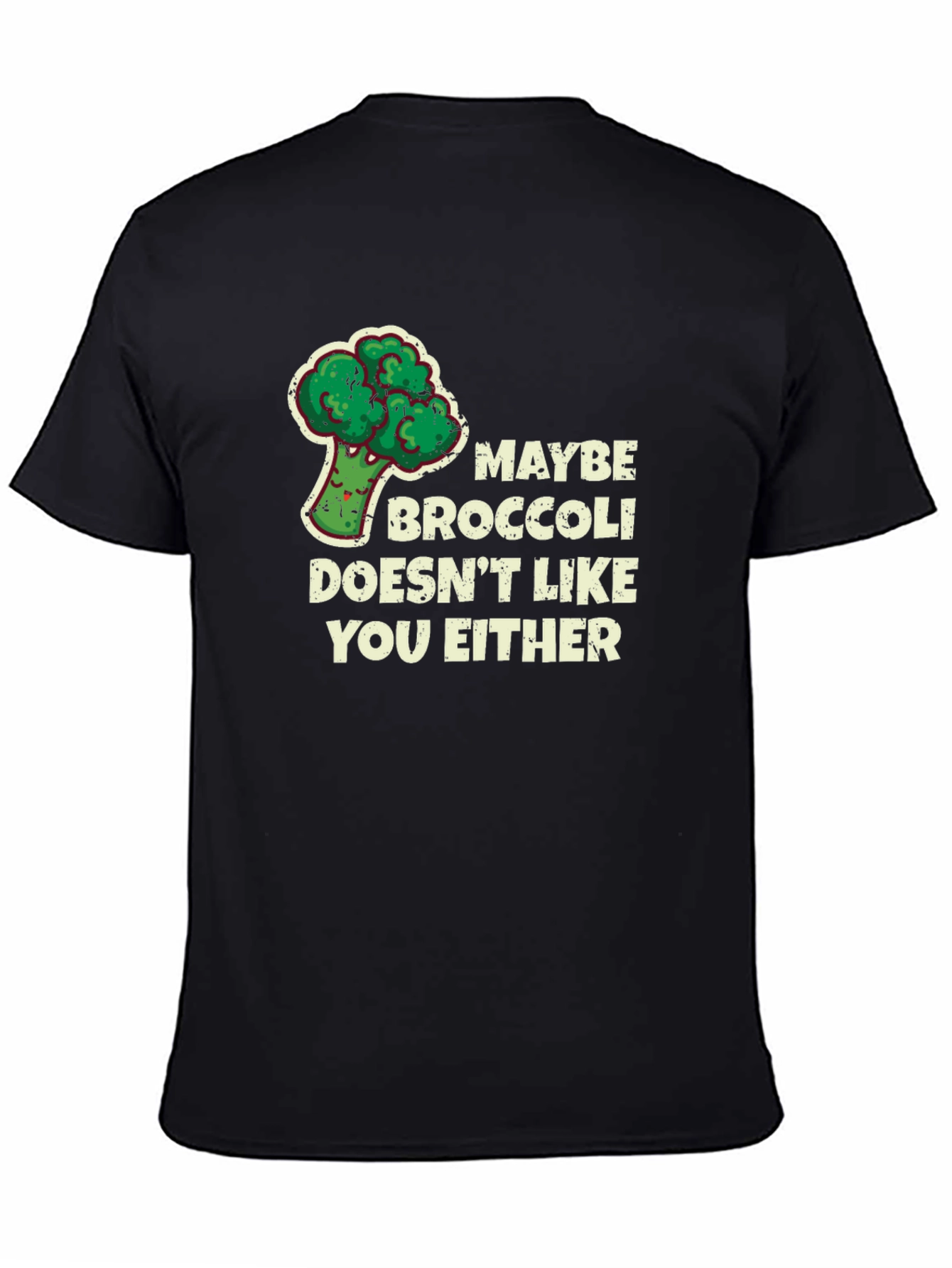 Black Maybe Broccoli T-Shirt - Funny Foodie Tee view 4