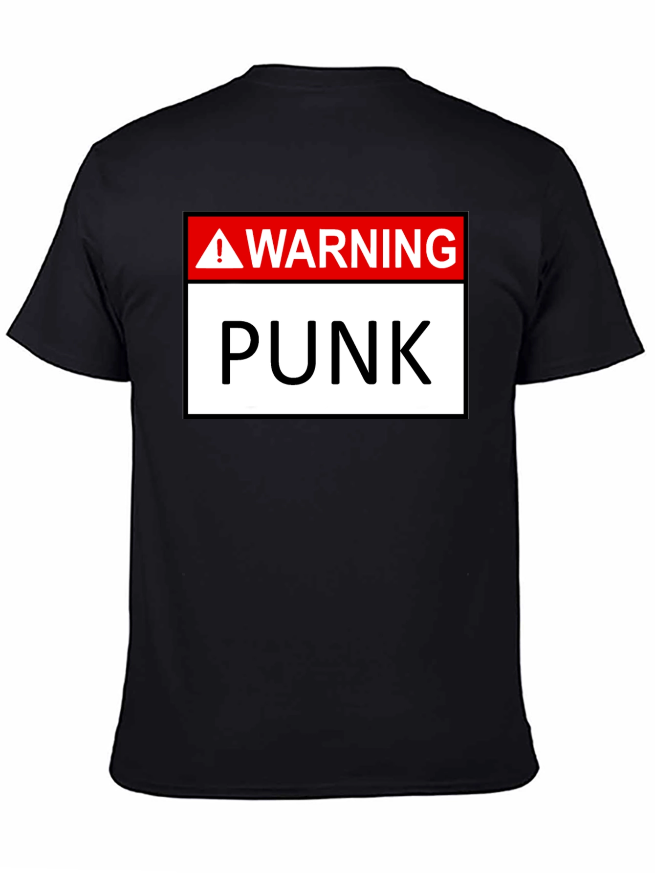 Warning Punk T-Shirt - Black Graphic Tee - 4