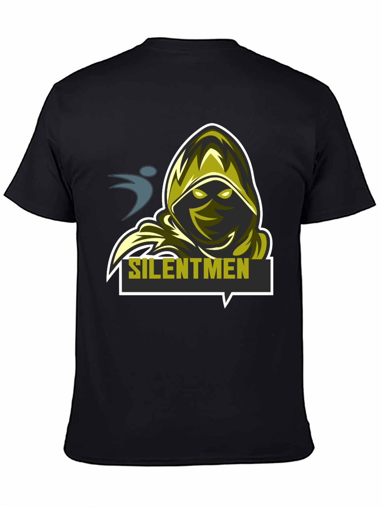 Black Silentmen Graphic Black T-Shirt - Gamer Style view 4