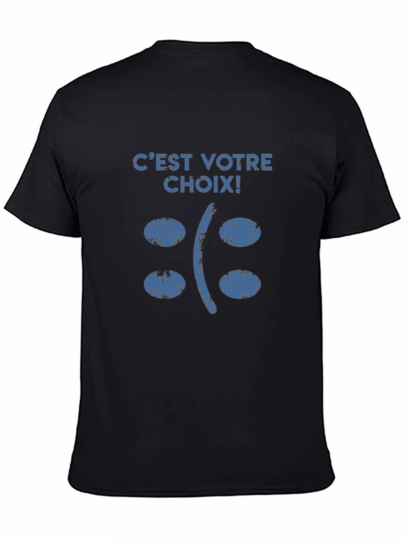 C'est Votre Choix Sad Face Graphic T-Shirt - 4