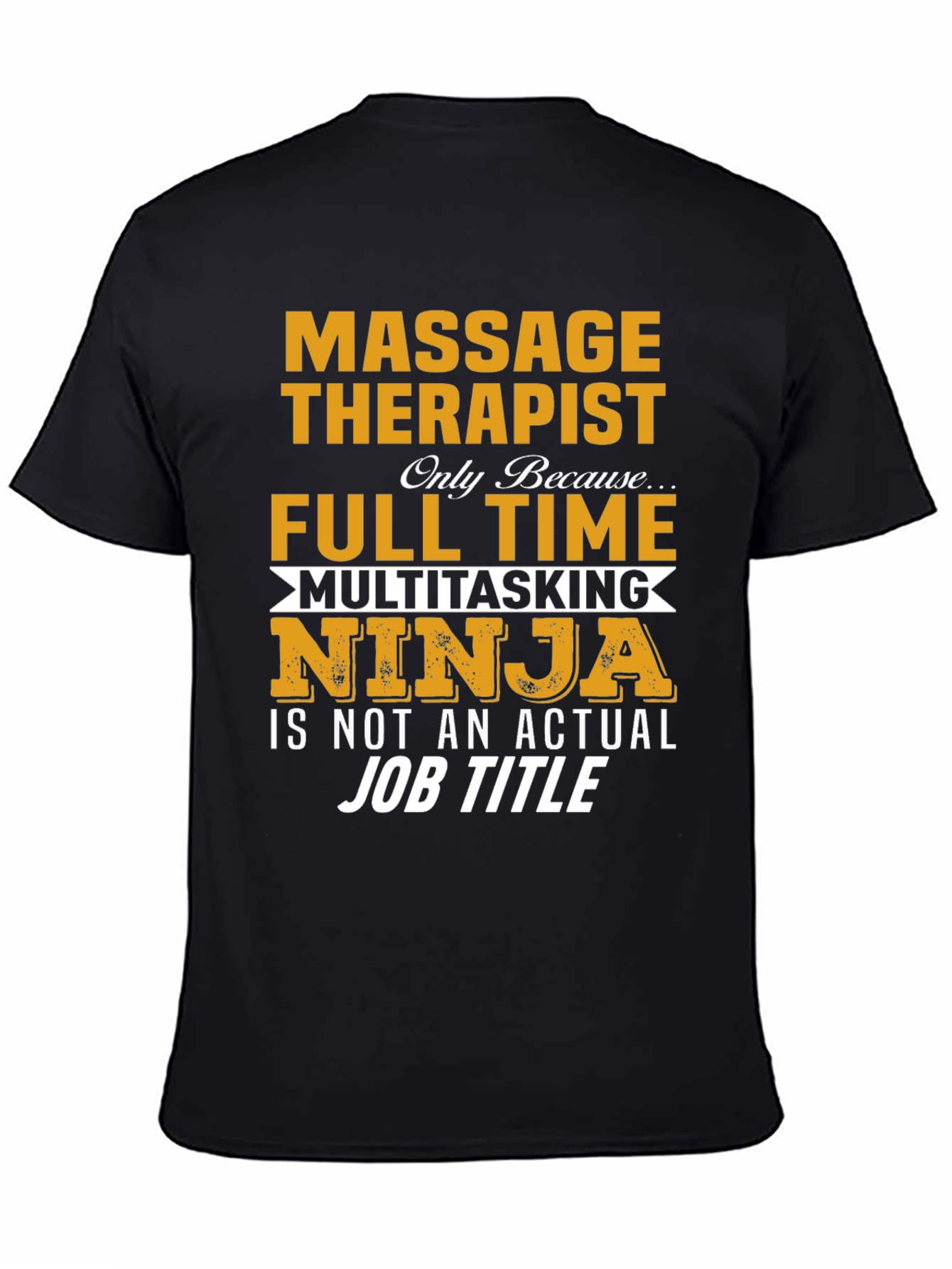 Black Massage Therapist Ninja T-Shirt view 4