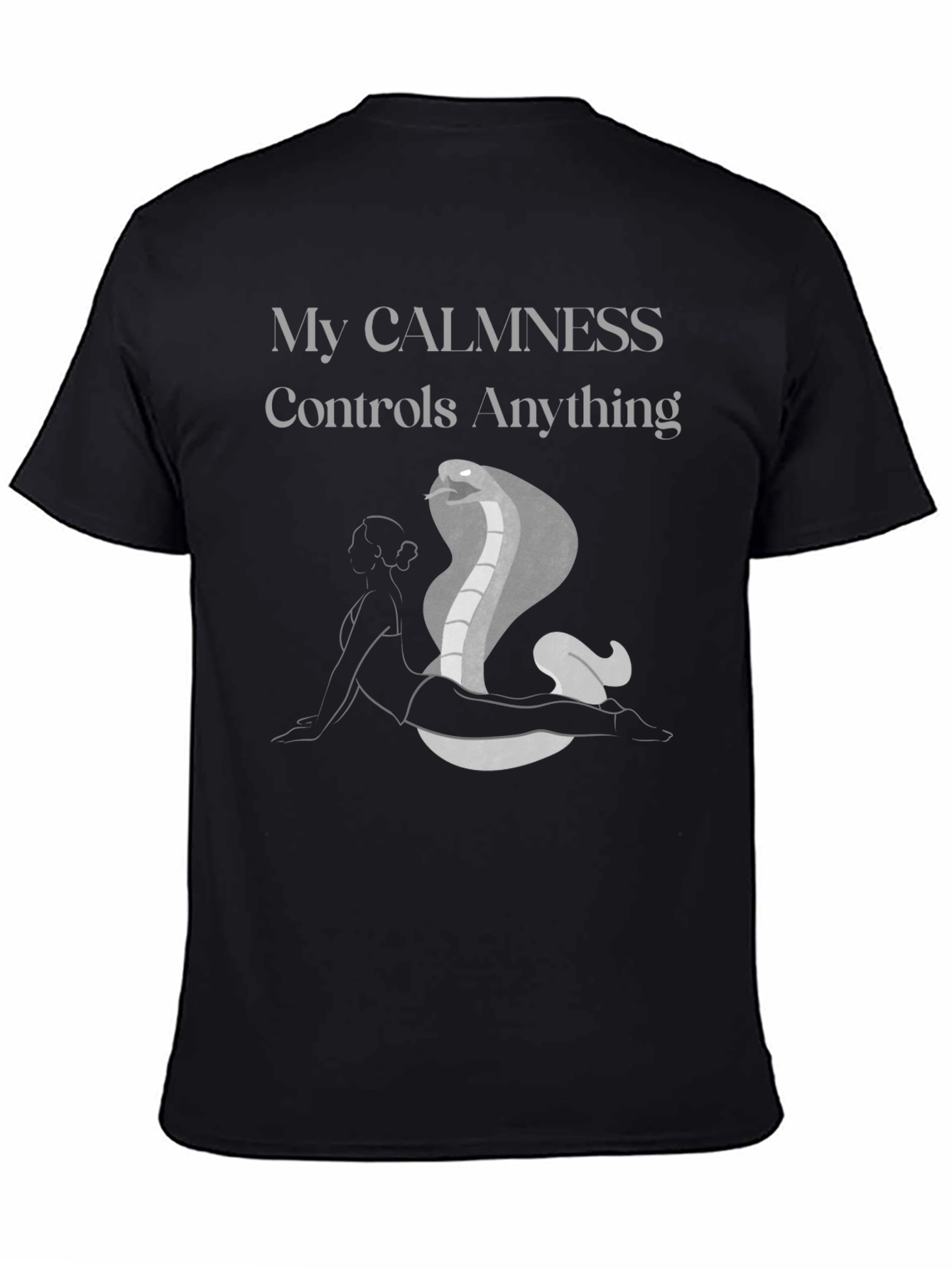Black Calmness Cobra Graphic Tee - Yoga Inspired view 4